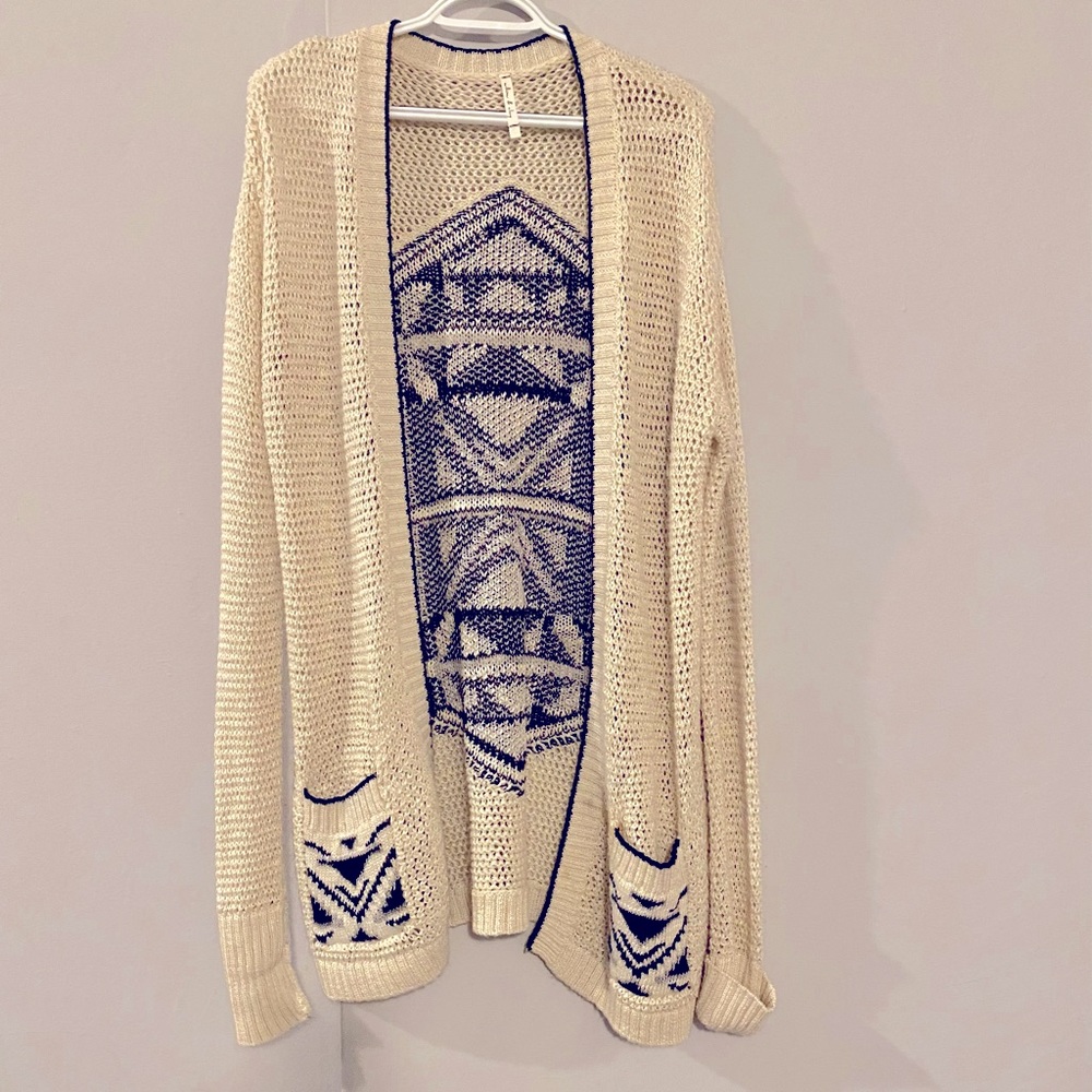 Aztec Print Knit Cardigan
